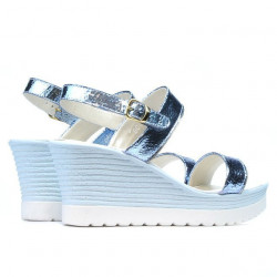 Women sandals 5031 bleu argento