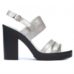 Women sandals 5027 patent silver