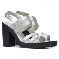 Women sandals 5027 patent silver