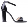 Women sandals 1259 patent black satinat
