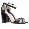 Women sandals 1259 patent black satinat