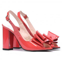 Women sandals 1256 patent red coral