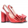 Women sandals 1256 patent red coral