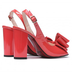 Women sandals 1256 patent red coral