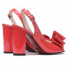 Women sandals 1256 patent red coral