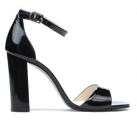 Women sandals 1259  patent black+purple (cameleon)