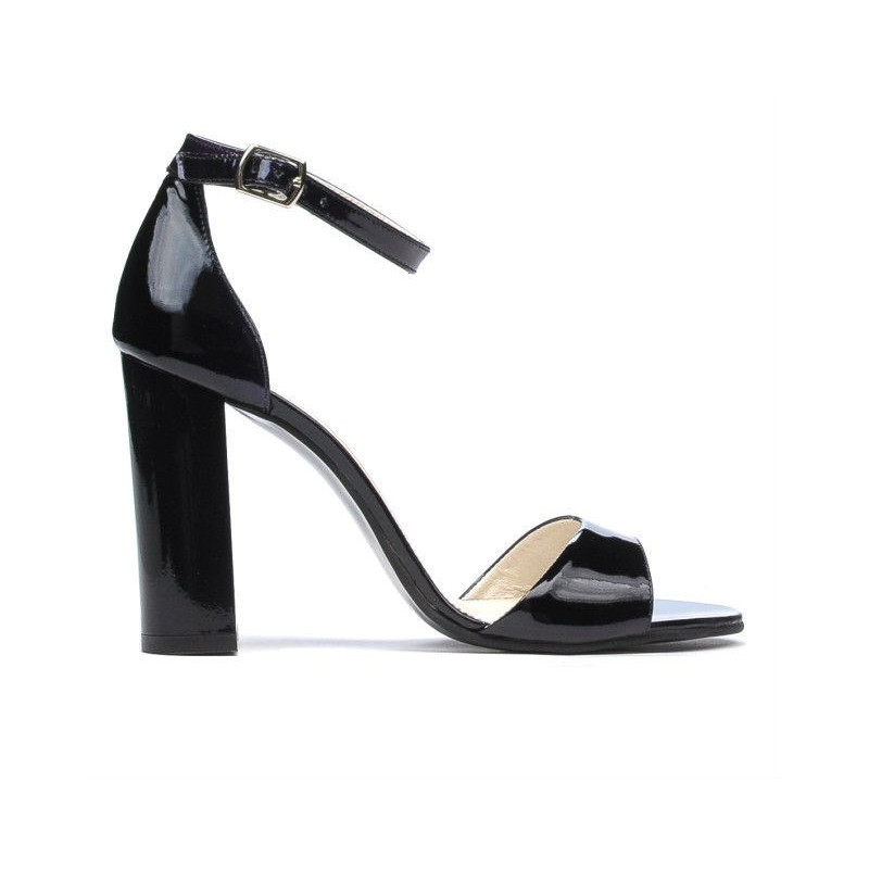 Women sandals 1259  patent black+purple (cameleon)