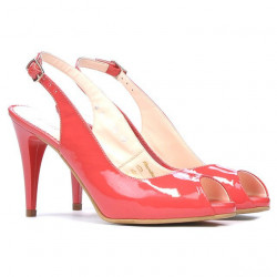Women sandals 1250 patent red coral