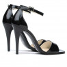 Women sandals 1238 patent black satinat