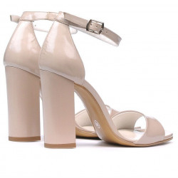 Women sandals 1259 patent beige pearl