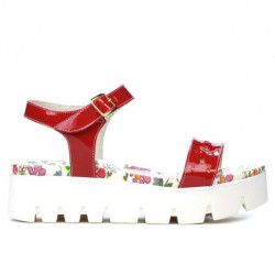 Women sandals 5034 patent red