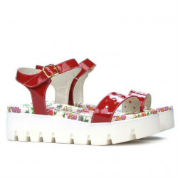 Women sandals 5034 patent red