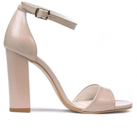 Women sandals 1259 patent beige pearl