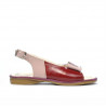Small children sandals 58c patent bordo+beige pearl