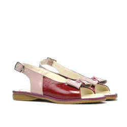 Small children sandals 58c patent bordo+beige pearl