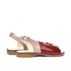 Small children sandals 58c patent bordo+beige pearl