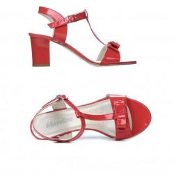 Women sandals 1257 patent red coral