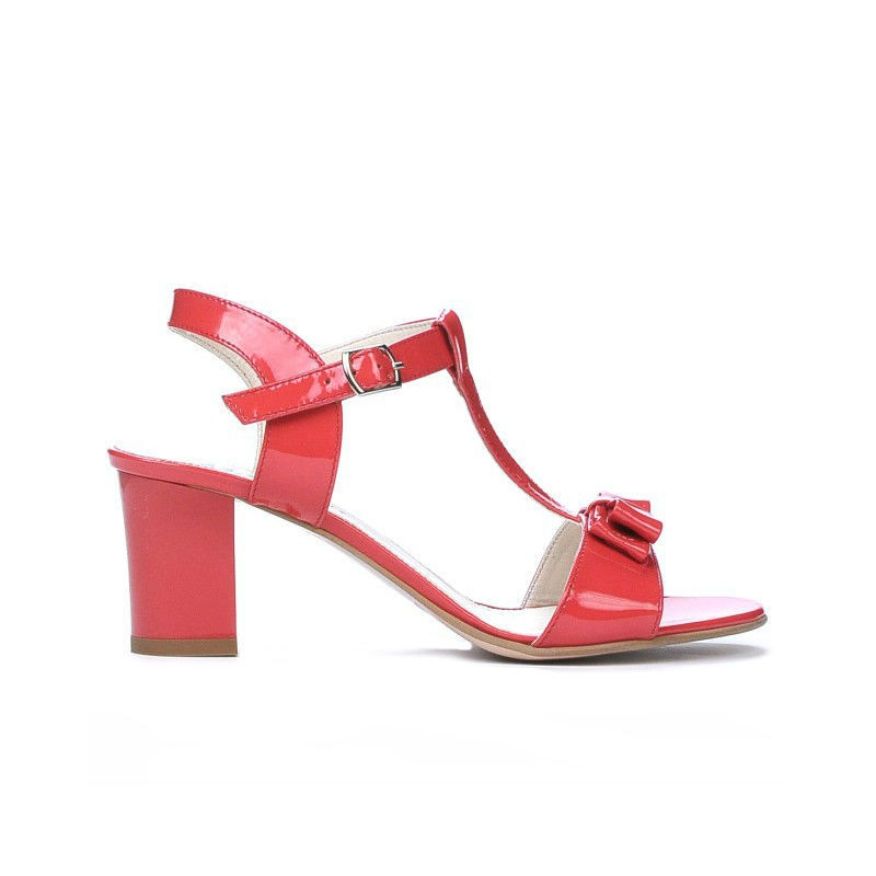 Women sandals 1257 patent red coral