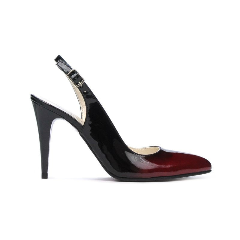 Women sandals 1249 patent bordo+black