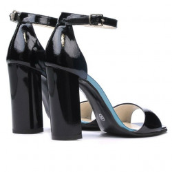 Women sandals 1259 patent bleu+black