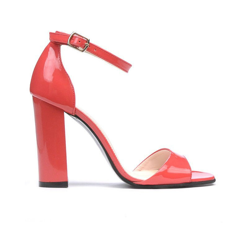 Women sandals 1259 patent red coral