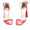 Women sandals 1259 patent red coral