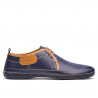 Men loafers, moccasins 865 indigo+brown