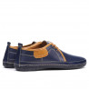 Men loafers, moccasins 865 indigo+brown