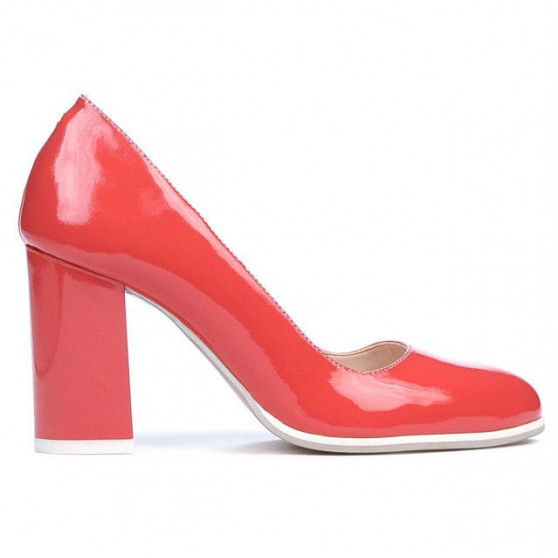Women stylish, elegant, casual shoes 1254 patent red coral