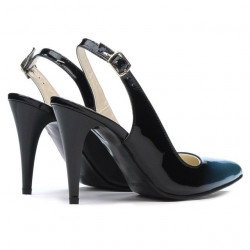 Women sandals 1249 patent bleu+black