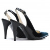 Women sandals 1249 patent bleu+black
