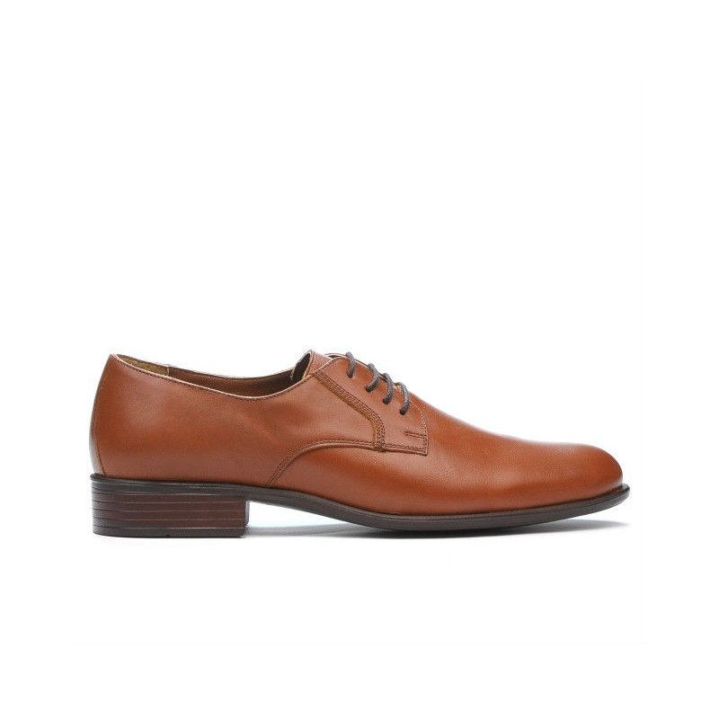 Men stylish, elegant shoes 837 brown cognac
