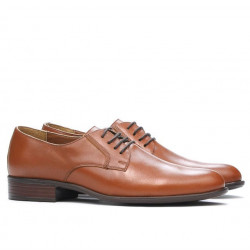 Men stylish, elegant shoes 837 brown cognac