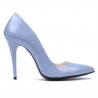 Women stylish, elegant shoes 1241 patent bleu