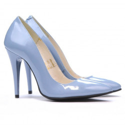 Women stylish, elegant shoes 1241 patent bleu