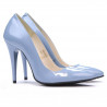 Women stylish, elegant shoes 1241 patent bleu