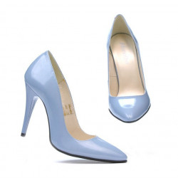 Women stylish, elegant shoes 1241 patent bleu