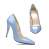 Women stylish, elegant shoes 1241 patent bleu