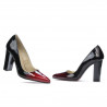 Women stylish, elegant shoes 1261 patent bordo+black