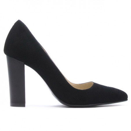 Women stylish, elegant shoes 1261 black antilopa