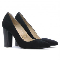 Women stylish, elegant shoes 1261 black antilopa