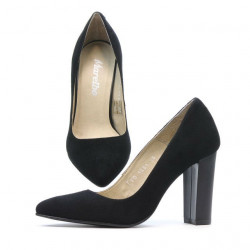 Women stylish, elegant shoes 1261 black antilopa