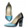 Women stylish, elegant shoes 1261 patent bleu+black