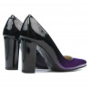 Women stylish, elegant shoes 1261 patent purple+black