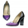 Women stylish, elegant shoes 1261 patent purple+black