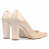 Women stylish, elegant shoes 1261 patent beige pearl