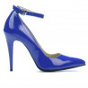 Women stylish, elegant shoes 1247 patent blue