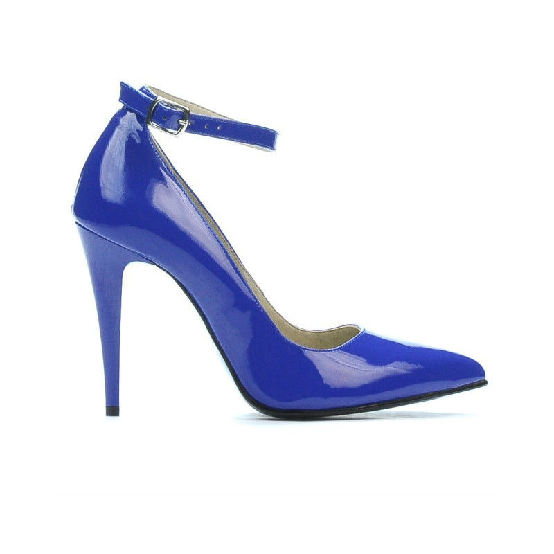 Women stylish, elegant shoes 1247 patent blue