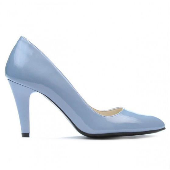 Women stylish, elegant shoes 1234 patent bleu
