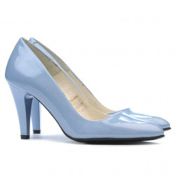 Women stylish, elegant shoes 1234 patent bleu